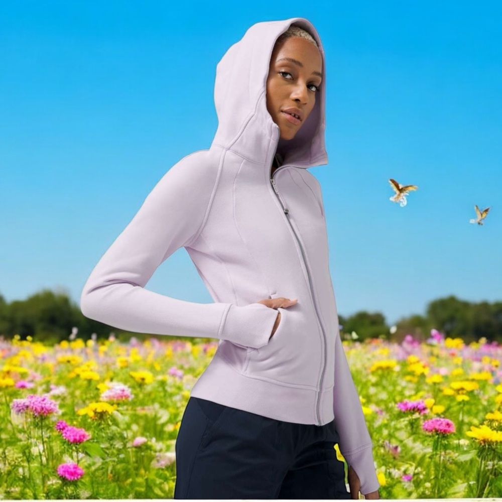 Lululemon Scuba Hoodie Light Cotton Fleece in Lavender Dew Sz 8 - Picture 3 of 15